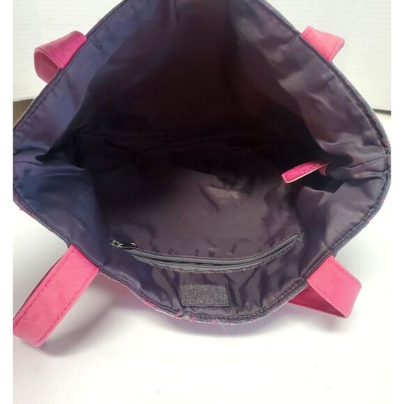 VTG Y2K Hello Kitty Shoulder Bag Grey/ Pink Quilted Raised Embroidery Tote Bag - Picture 10 of 12